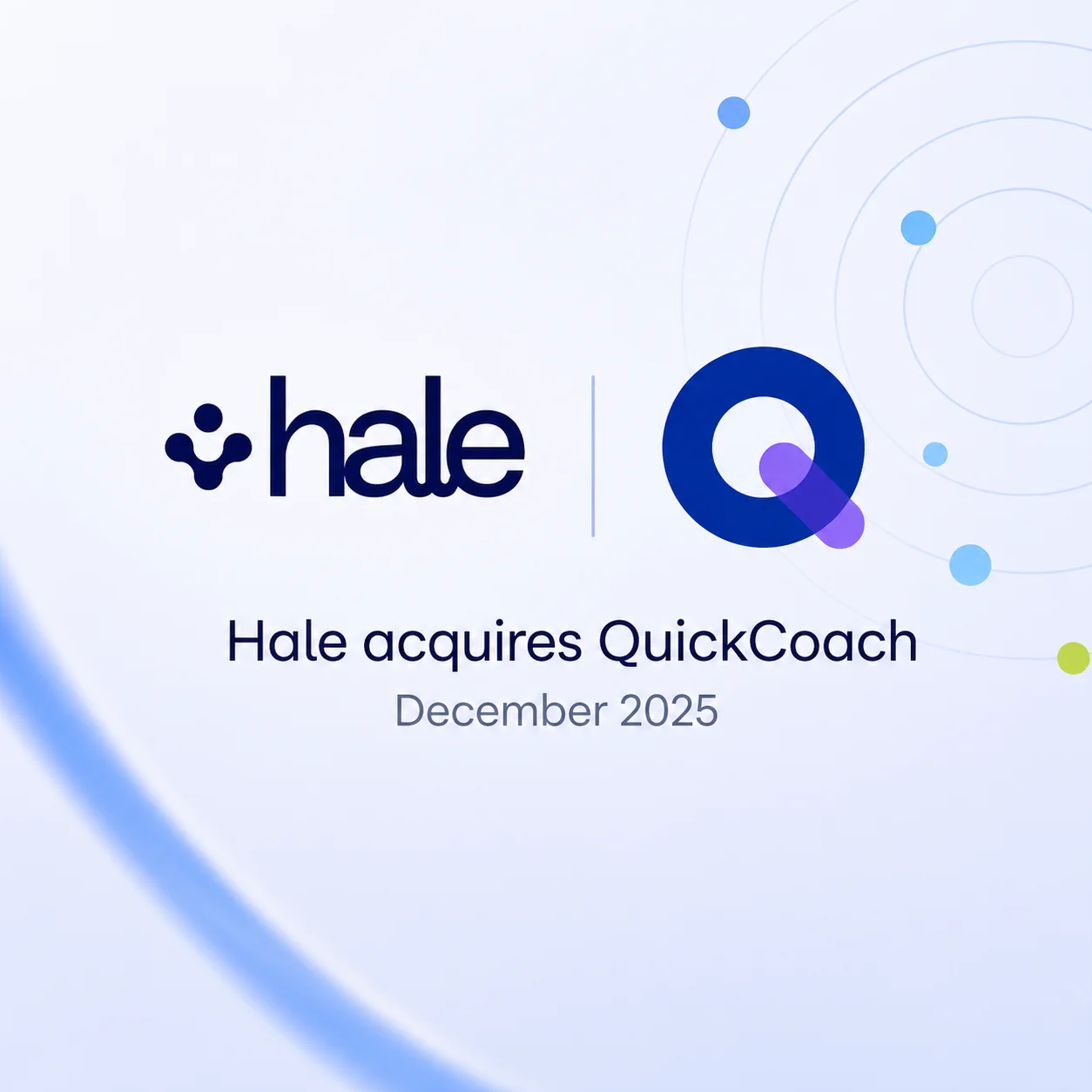 Hale Health and QuickCoach logos representing the acquisition