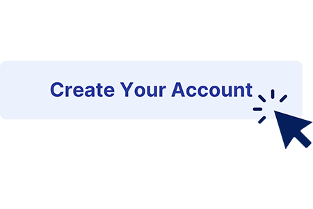 Create your account button with cursor
