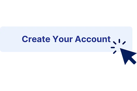 Create your account button with cursor